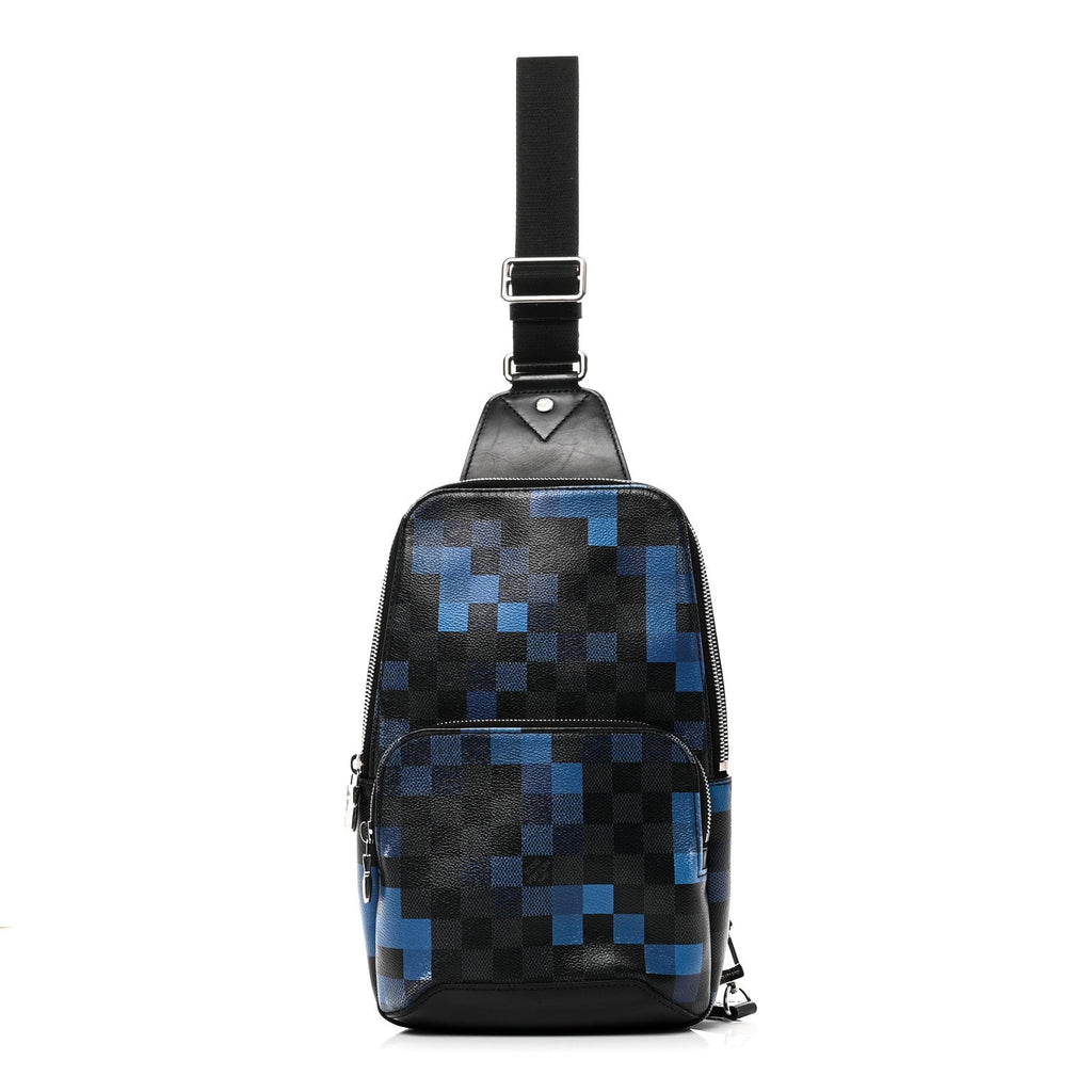 Louis Vuitton Damier Graphite Pixel Avenue Sling Backpack Blue