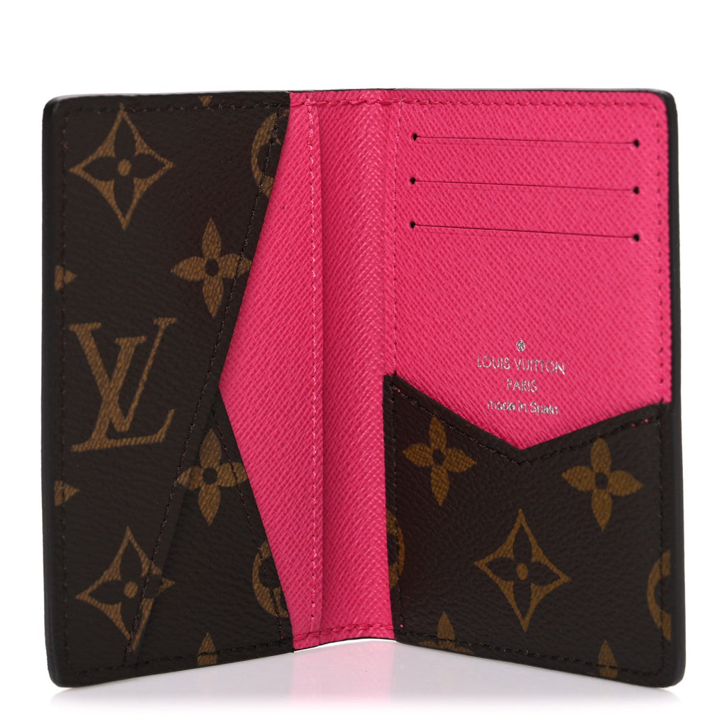 Louis Vuitton Monogram Macassar Pocket Organizer NM Fuchsia