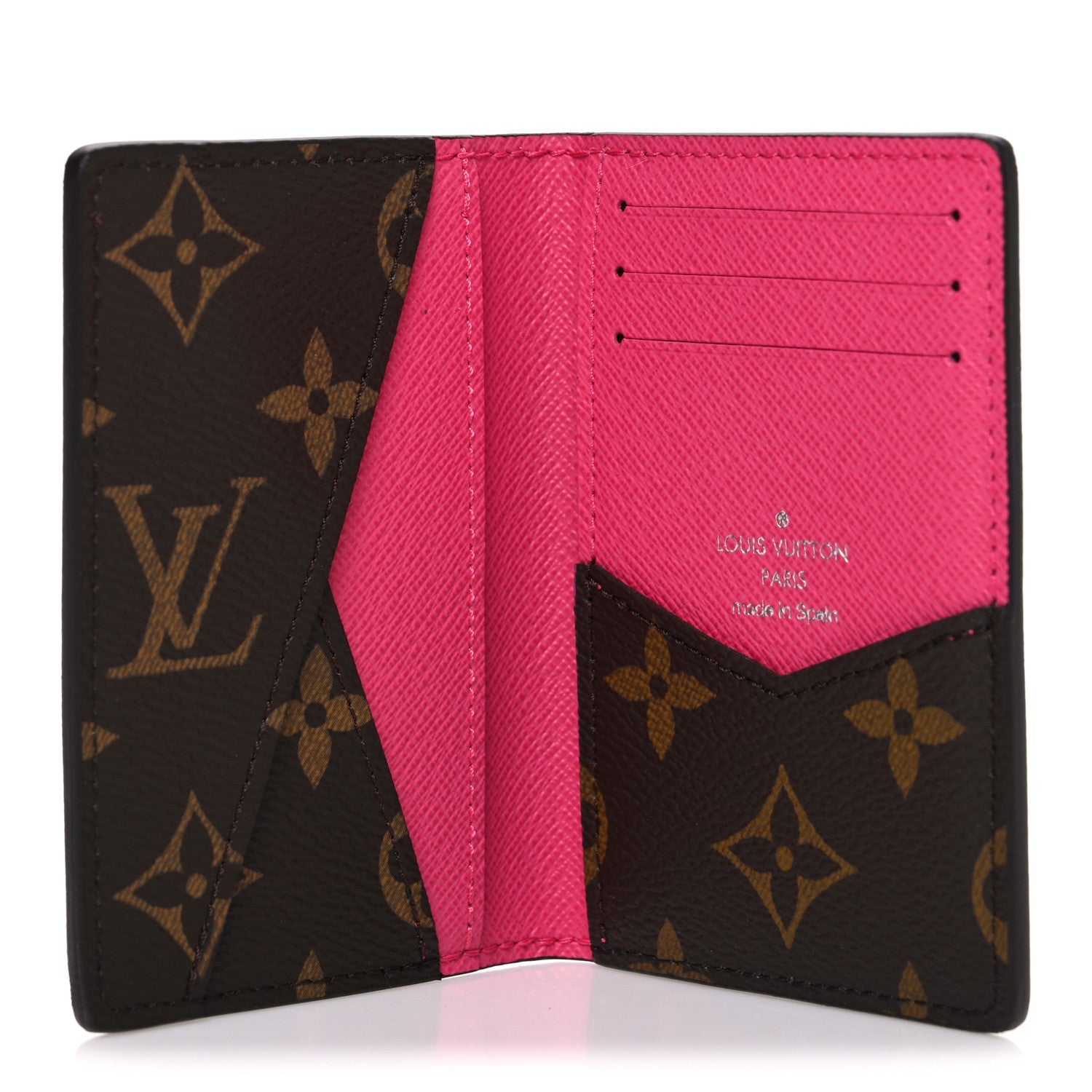 Louis Vuitton Monogram Macassar Pocket Organizer NM Fuchsia