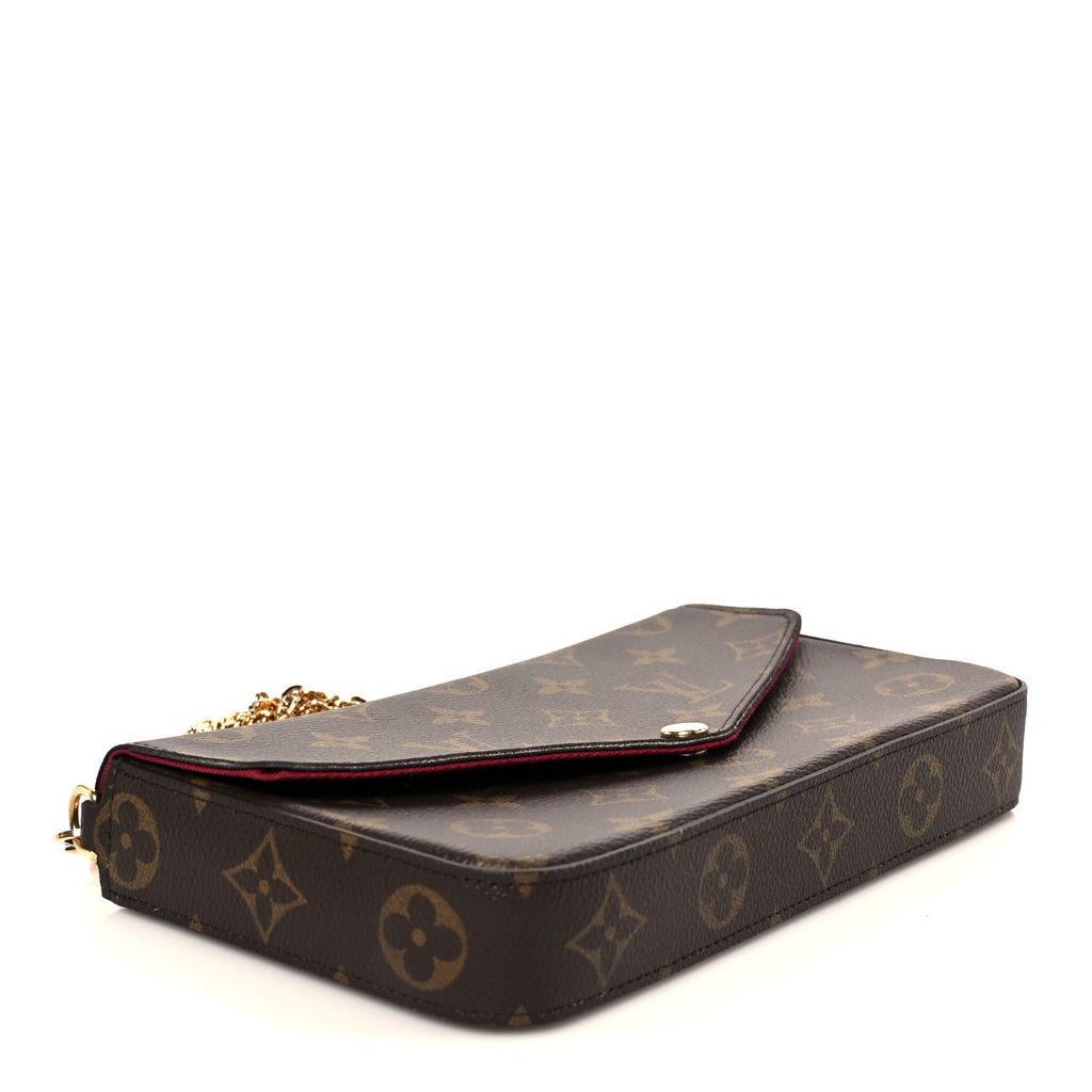 Louis Vuitton Monogram Pochette Felicie Chain Wallet Fuchsia