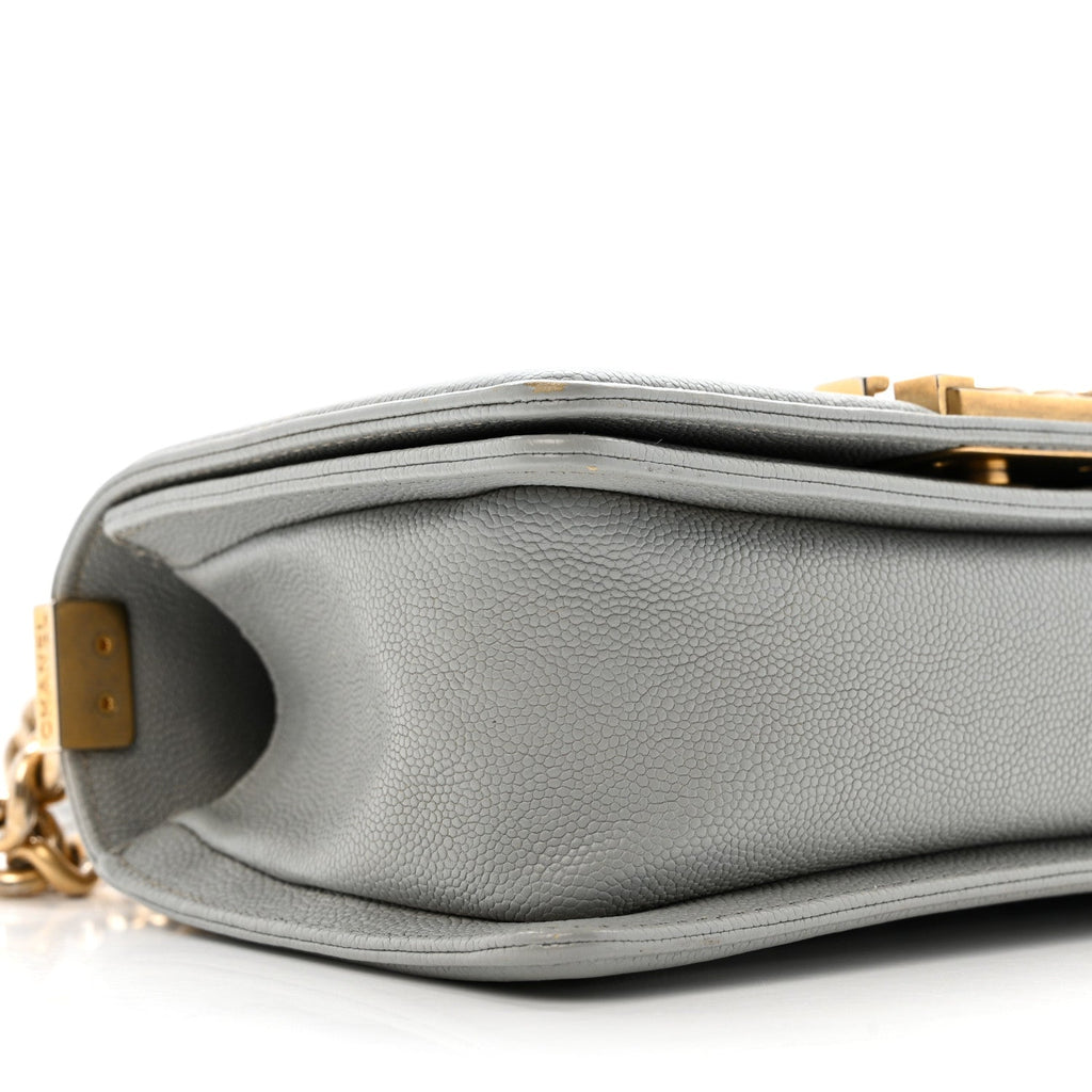 Chanel Caviar Quilted Small Boy Flap Light Grey