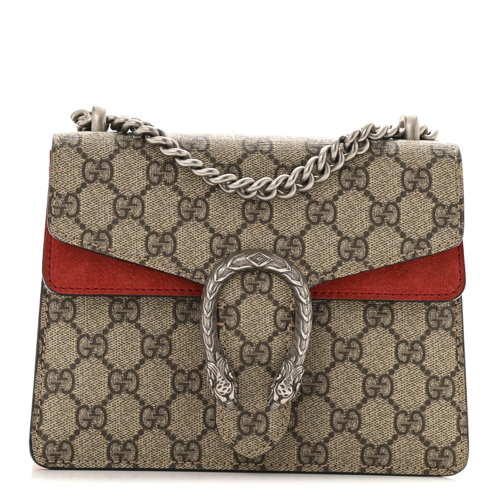 Gucci GG Supreme Monogram Mini Dionysus Shoulder Bag Hibiscus Red