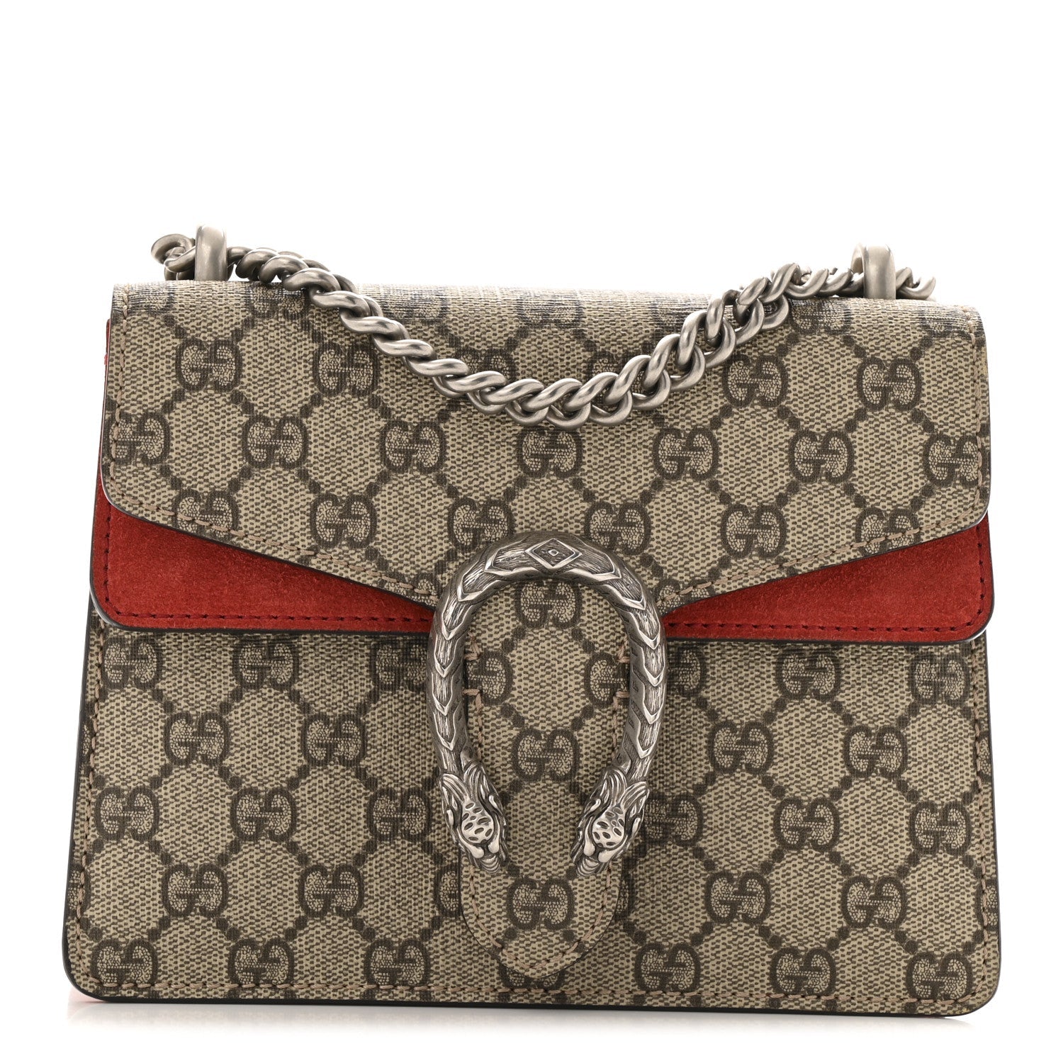 Gucci GG Supreme Monogram Mini Dionysus Shoulder Bag Hibiscus Red