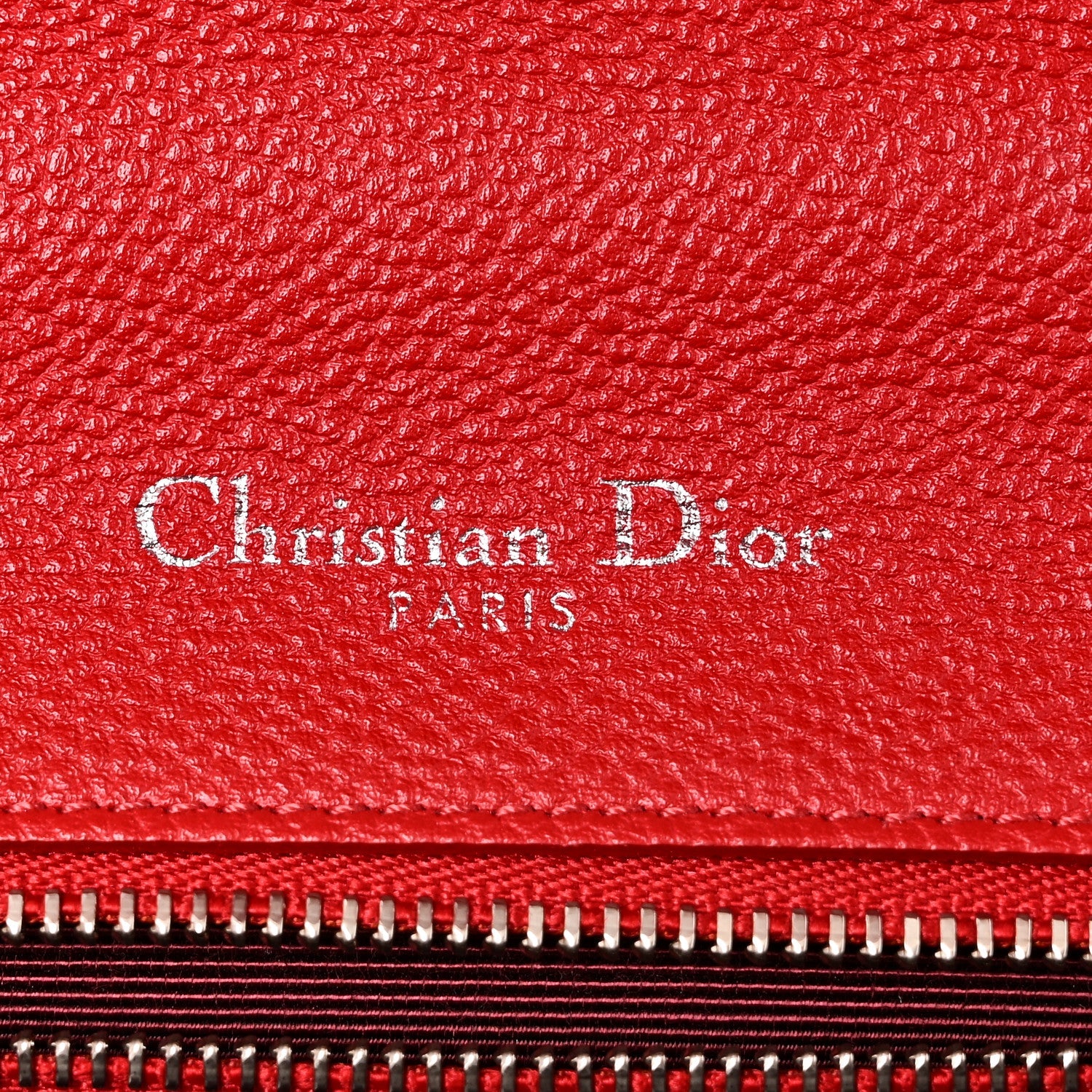 Christian Dior Grained Calfskin Small Diorama Flap Bag Red