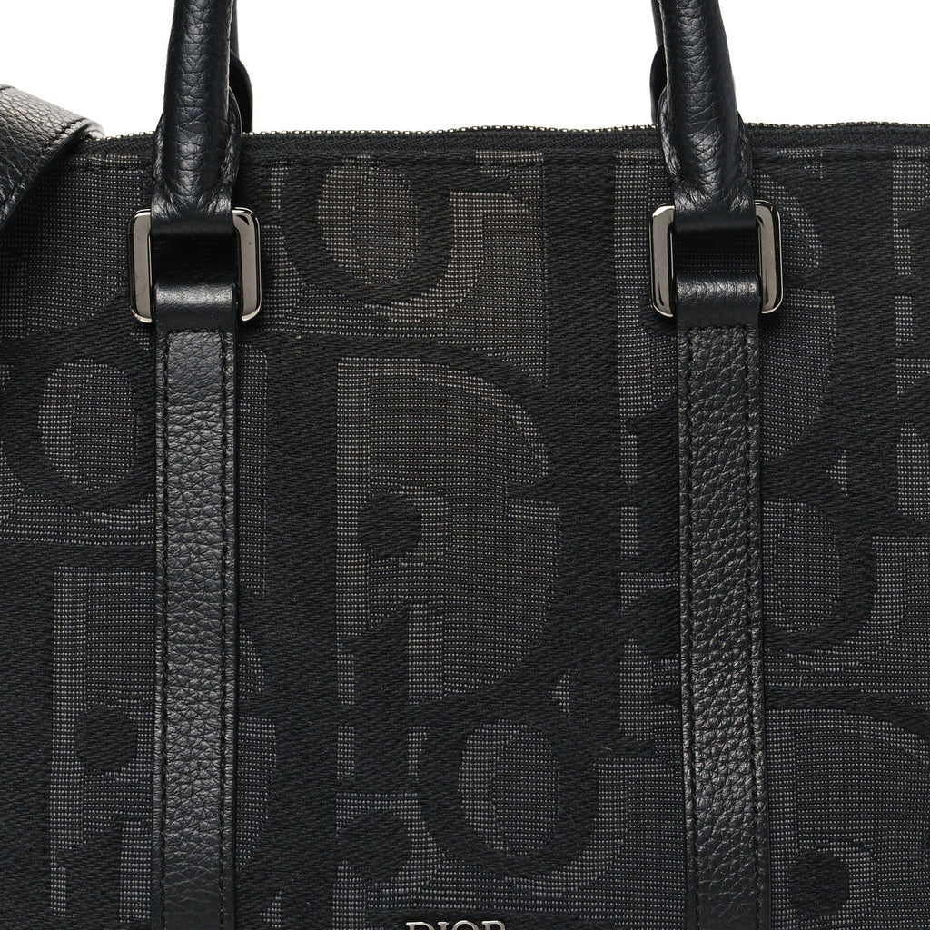 Christian Dior Maxi Oblique Jacquard Weekender 25 Black