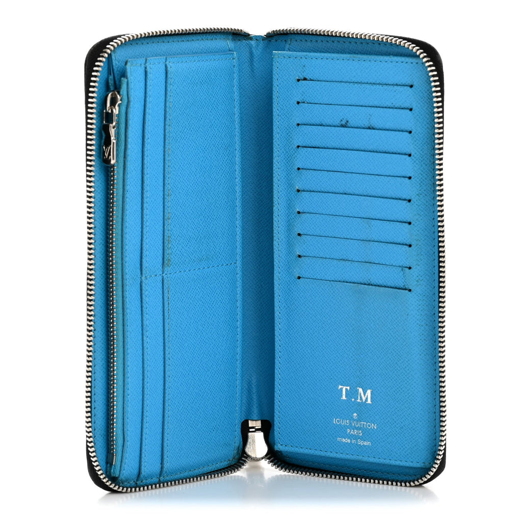 Louis Vuitton Taigarama Vertical Zippy Wallet Blue Lagoon