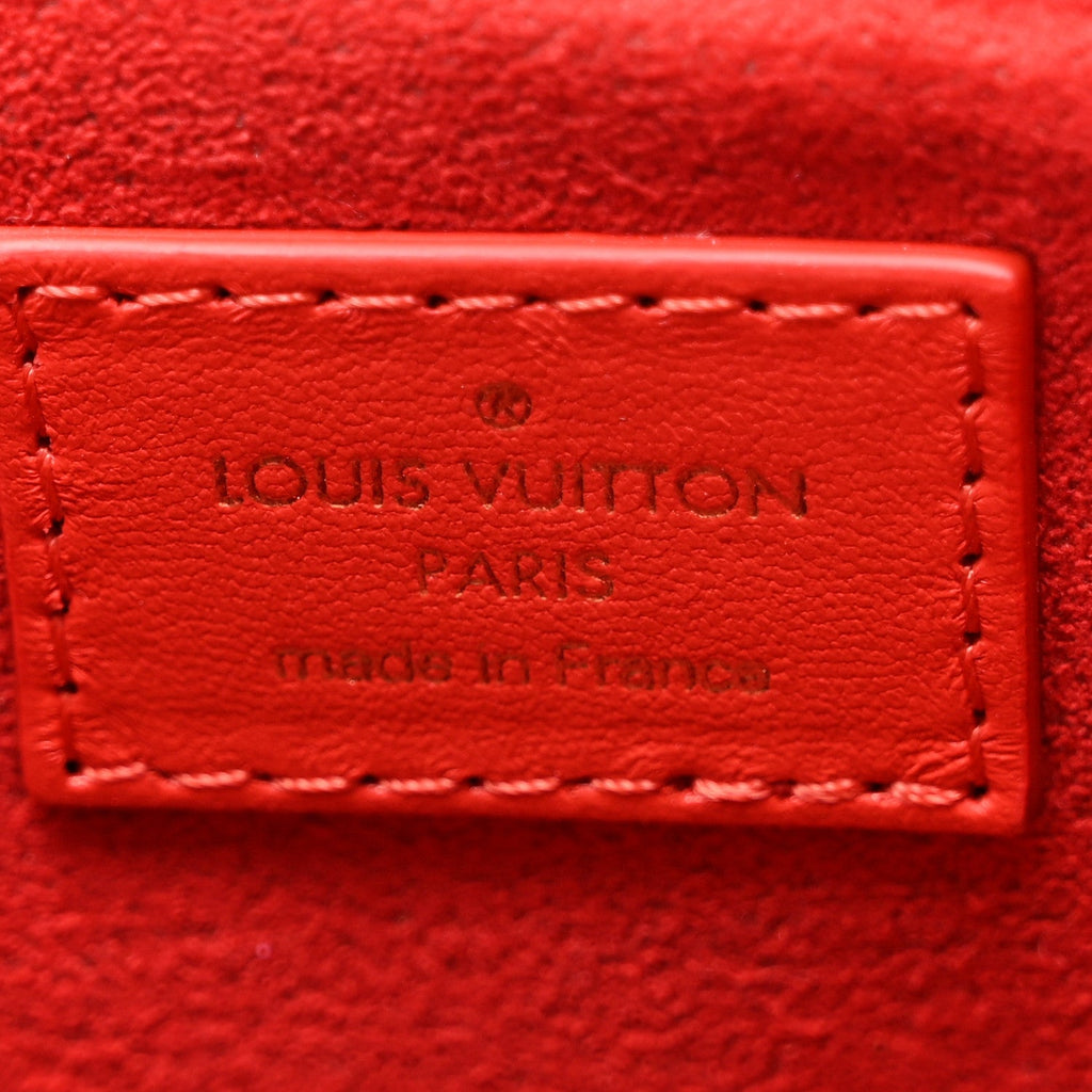 Louis Vuitton Patent Embossed Monogram Lambskin Coussin MM Black Red