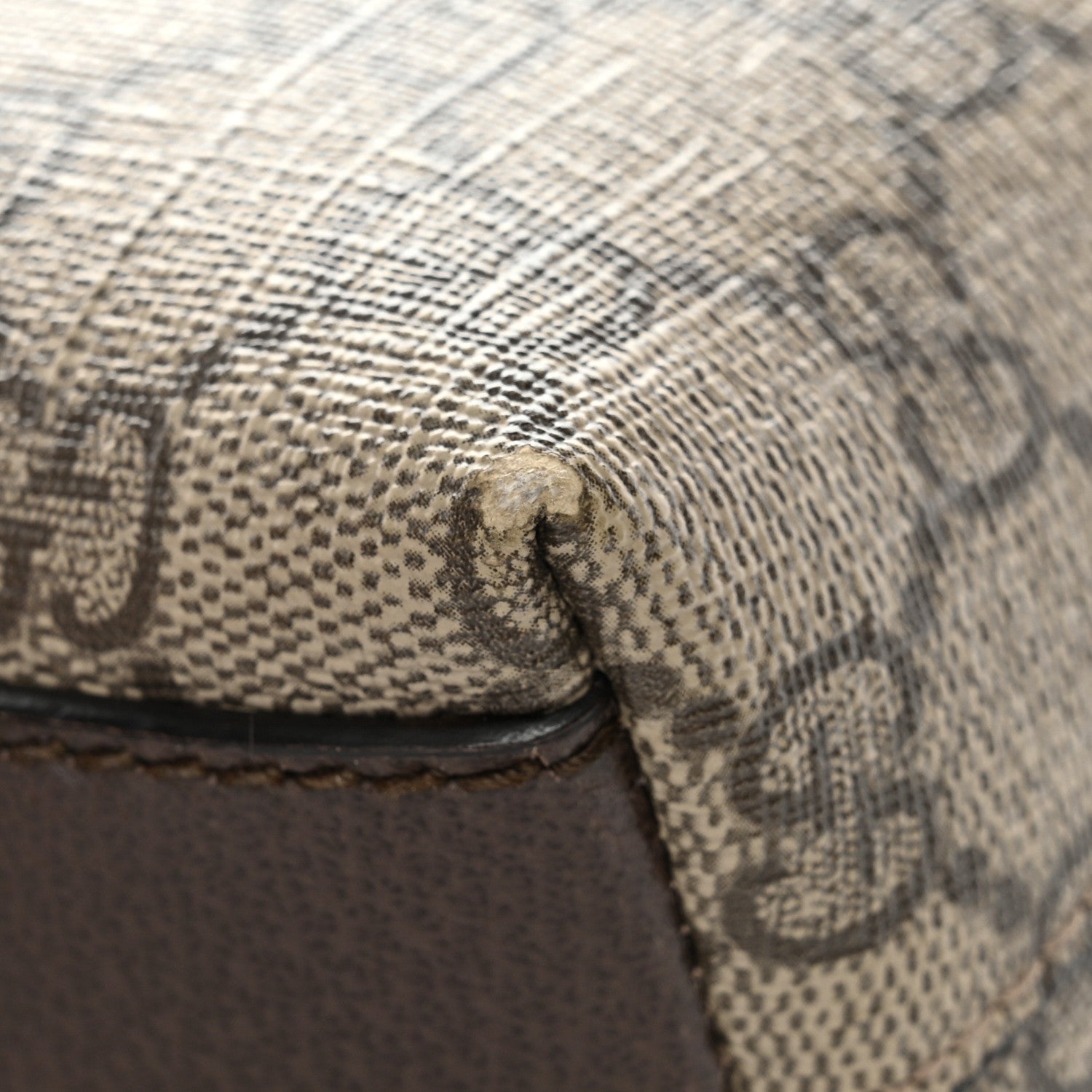 Gucci GG Supreme Monogram Textured Dollar Calfskin Web Small Ophidia Dome Shoulder Bag Beige Ebony New Acero