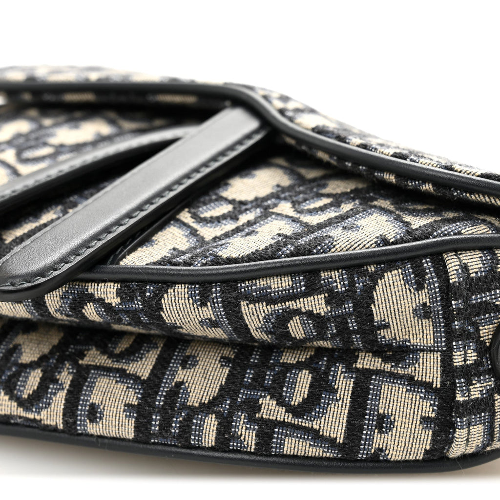 Christian Dior Oblique Mini Saddle Bag Blue