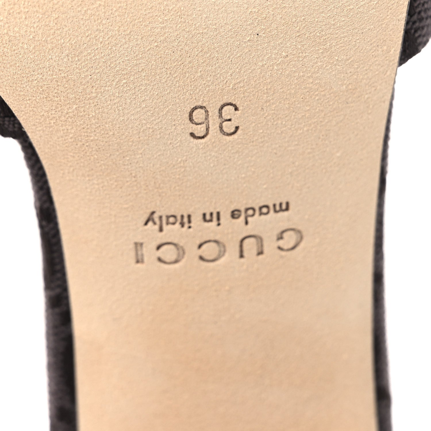 Gucci GG Monogram Horsebit Slide Sandals 36 Dark Brown