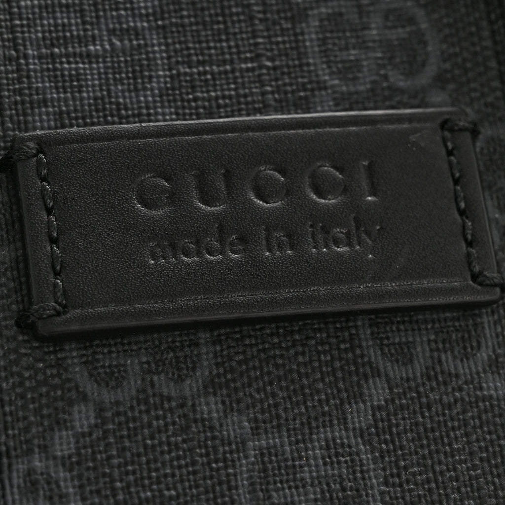 Gucci GG Supreme Monogram Appia Calfskin Web Mini Tote Bag Black