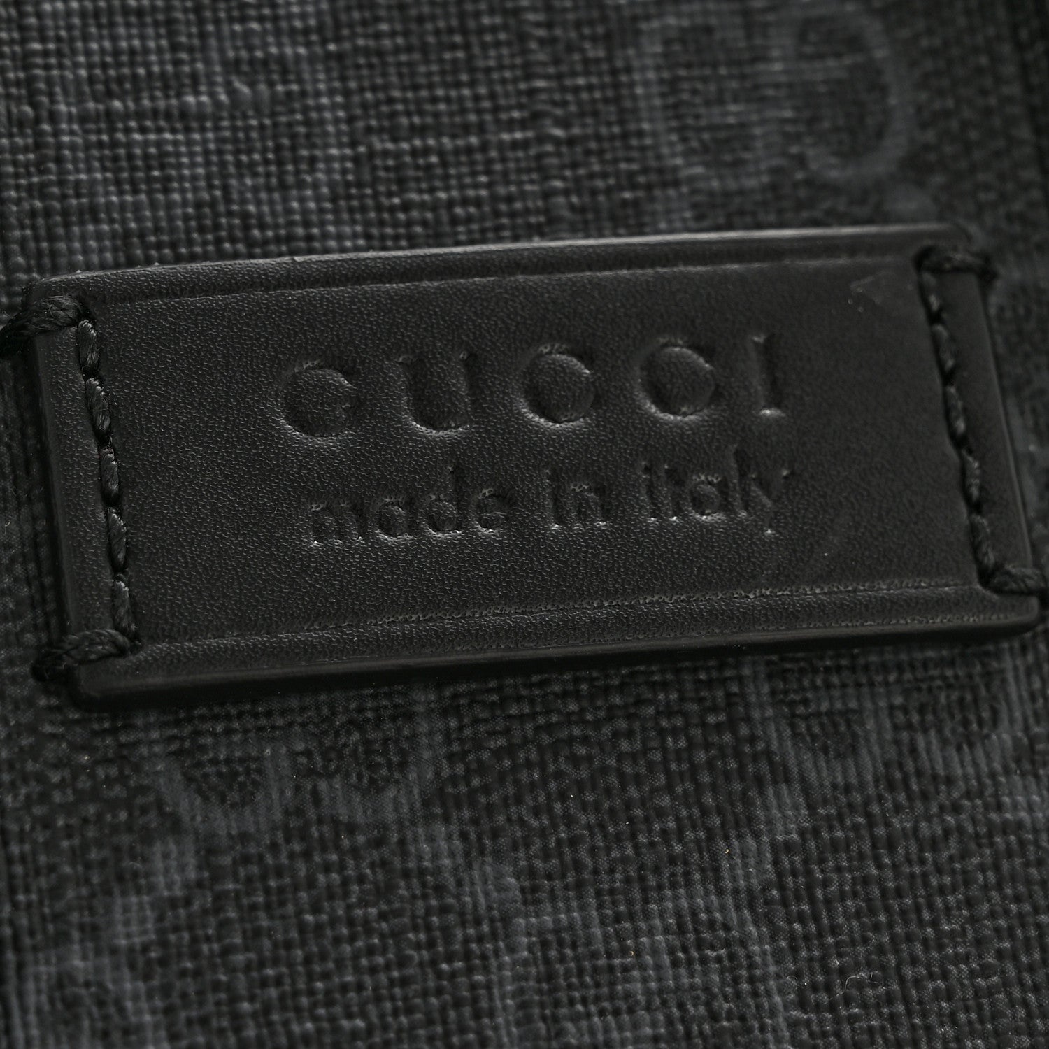Gucci GG Supreme Monogram Appia Calfskin Web Mini Tote Bag Black