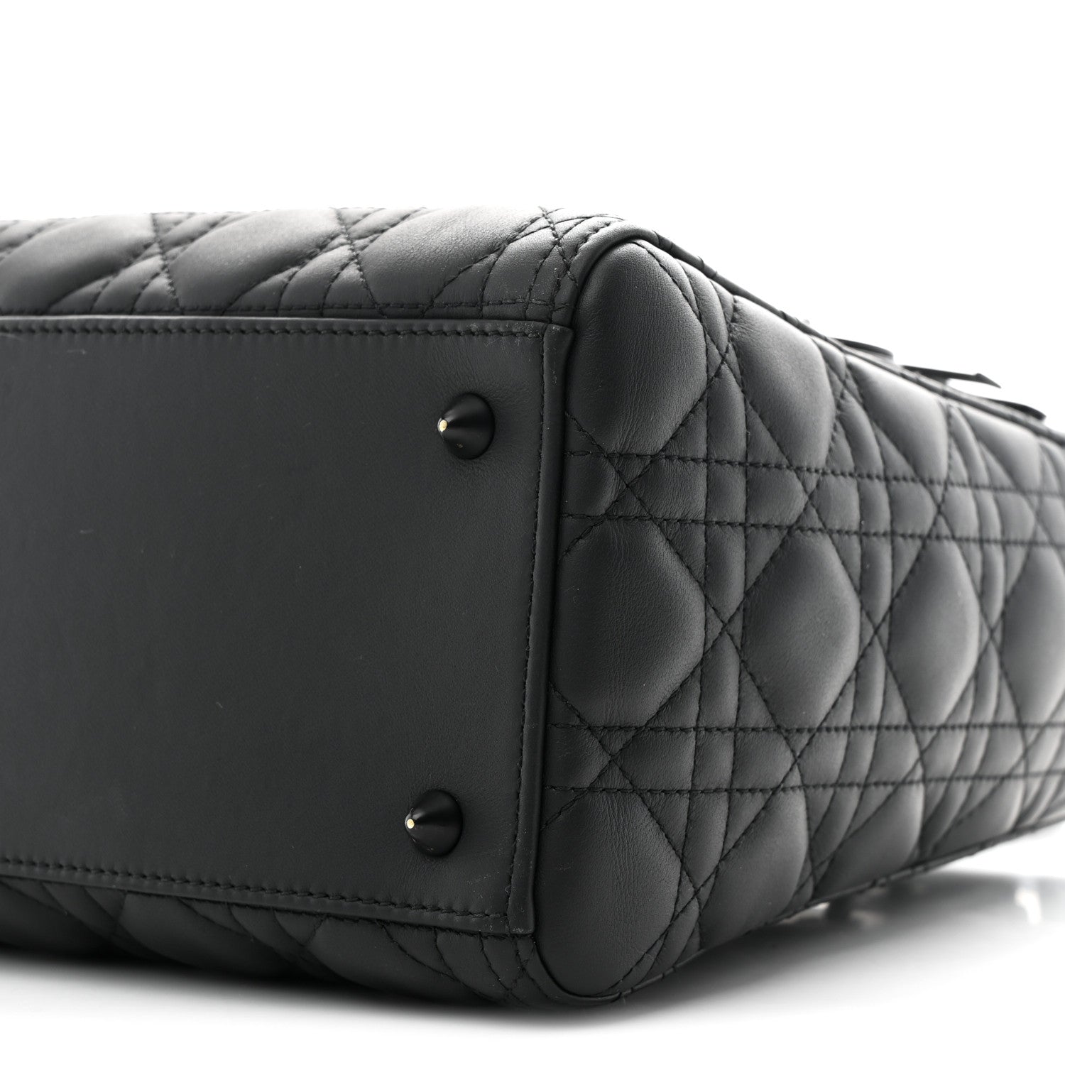 Christian Dior Ultra Matte Calfskin Cannage Medium Lady Dior Black