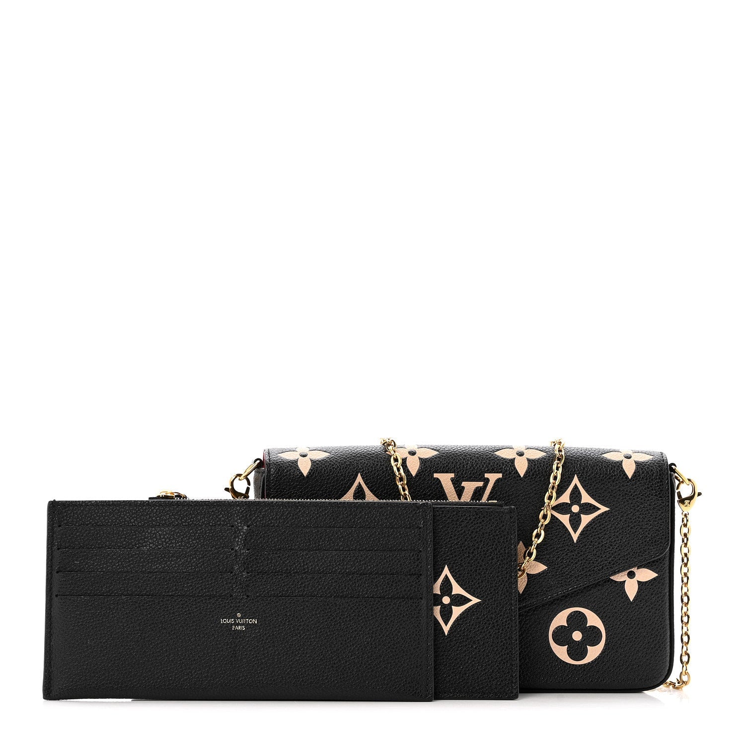 Louis Vuitton Empreinte Monogram Giant Felicie Pochette Black Beige