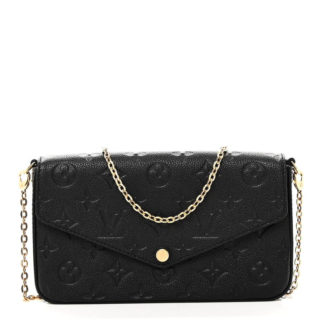 Louis Vuitton Empreinte Pochette Felicie Chain Wallet Black