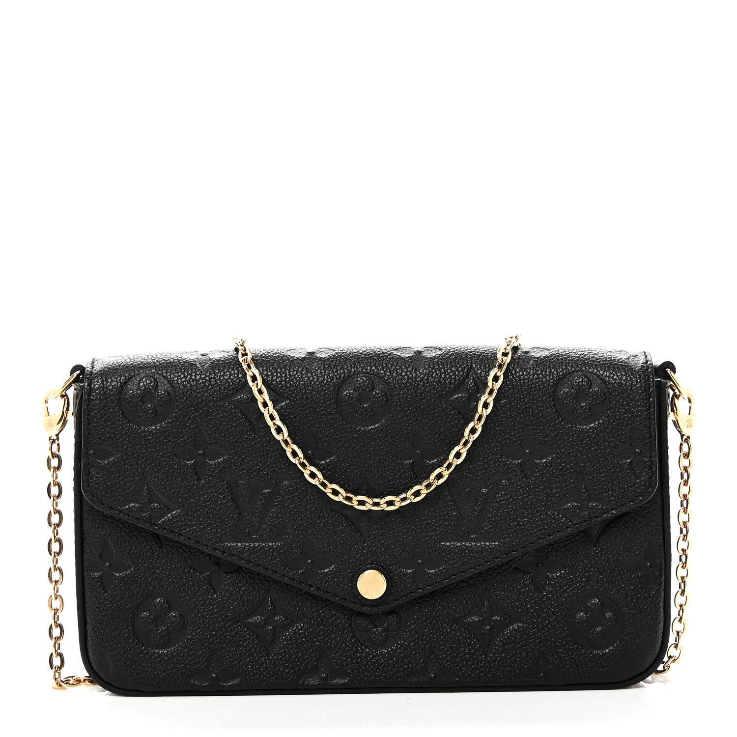 Louis Vuitton Empreinte Pochette Felicie Chain Wallet Black