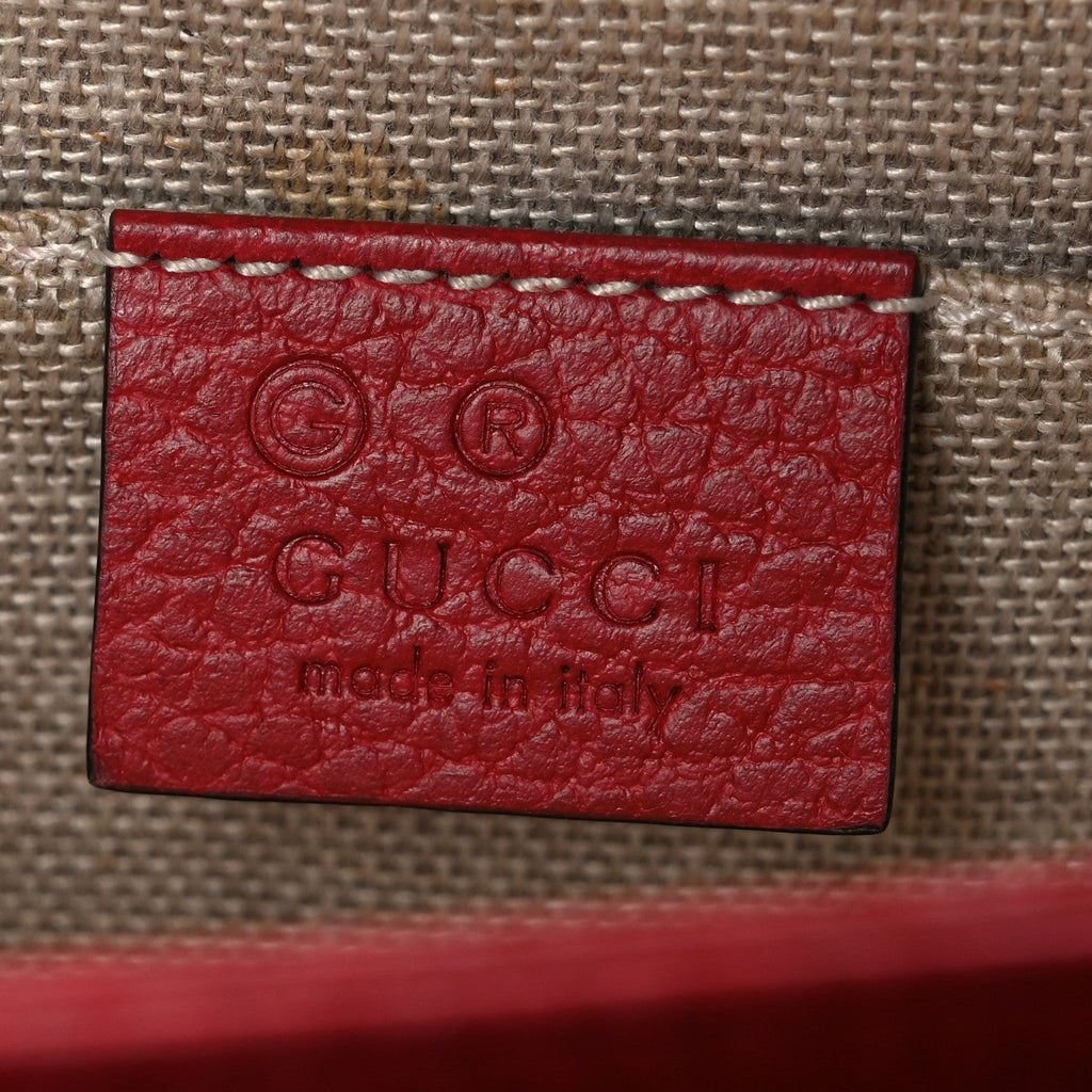 Gucci Dollar Calfskin Small Interlocking G Shoulder Bag Red