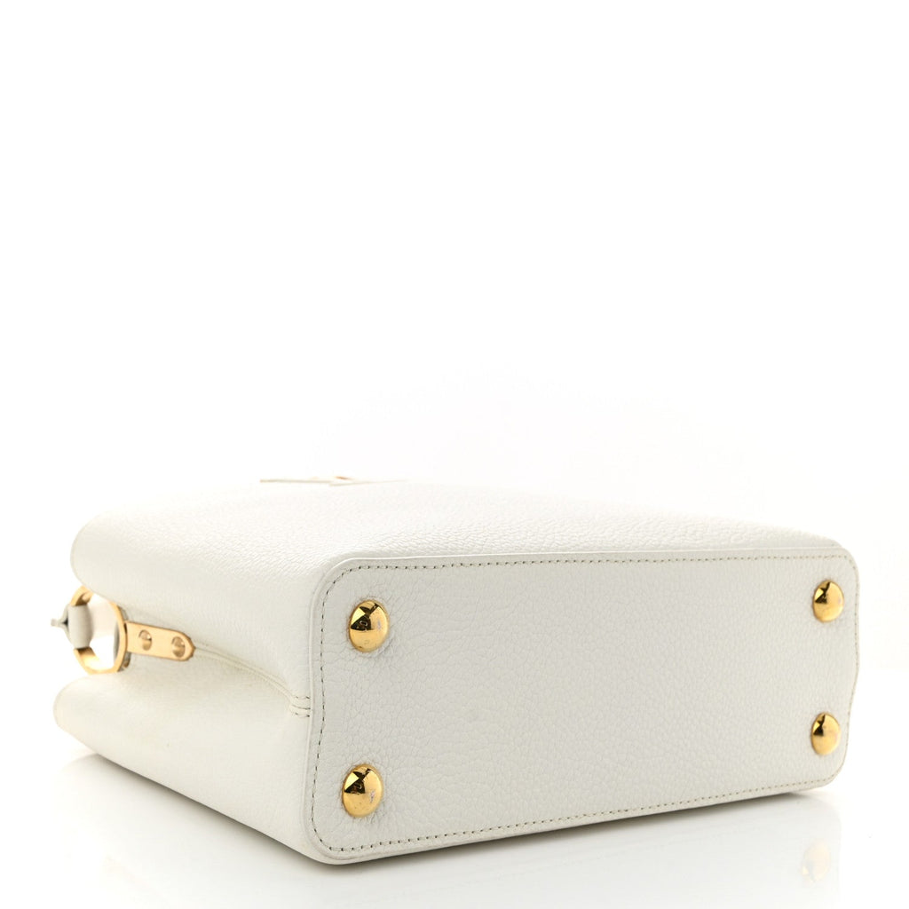 Louis Vuitton Taurillon Capucines BB Snow
