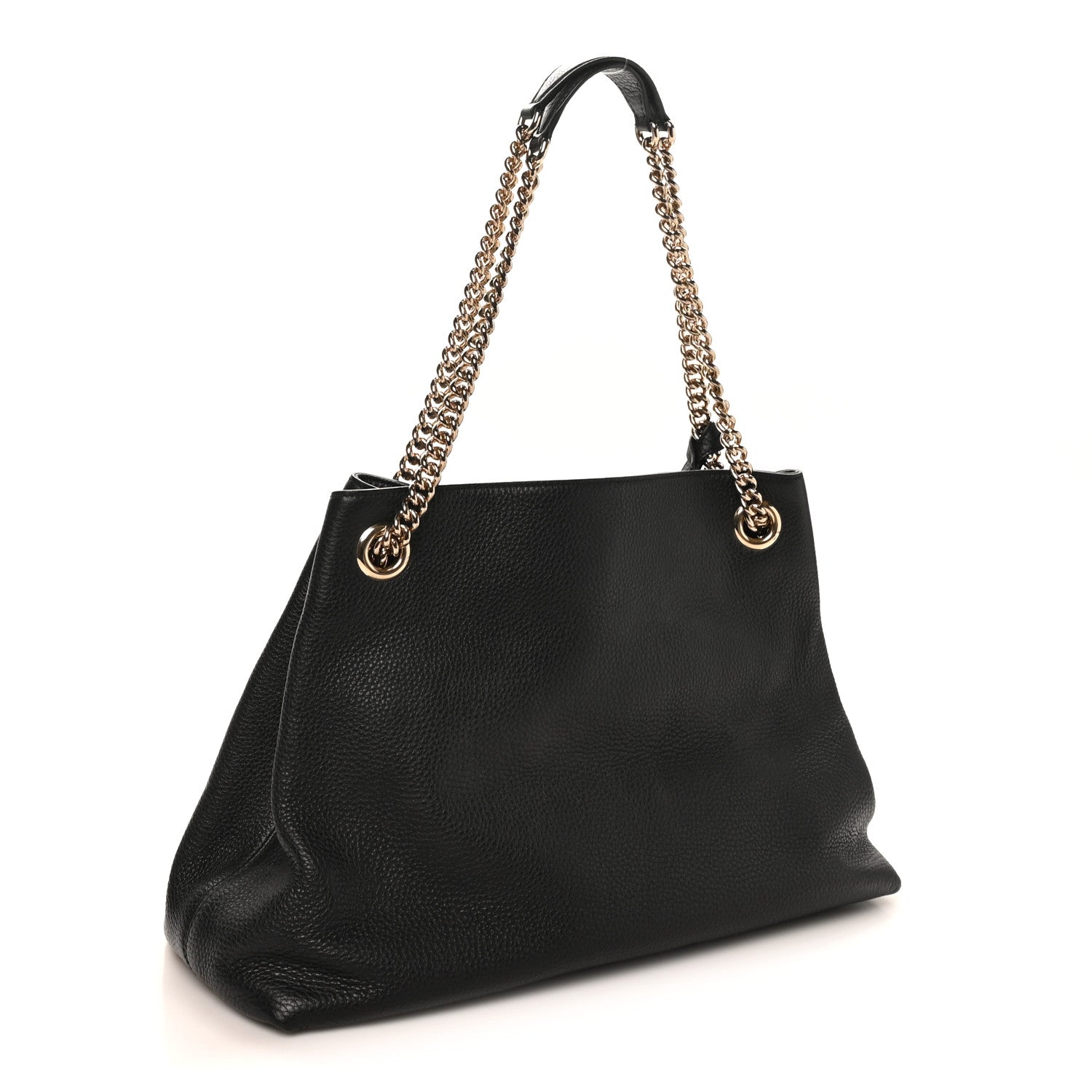 Gucci Pebbled Calfskin Medium Soho Chain Shoulder Bag Black