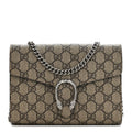 Gucci GG Supreme Monogram Mini Dionysus Chain Wallet Beige Taupe