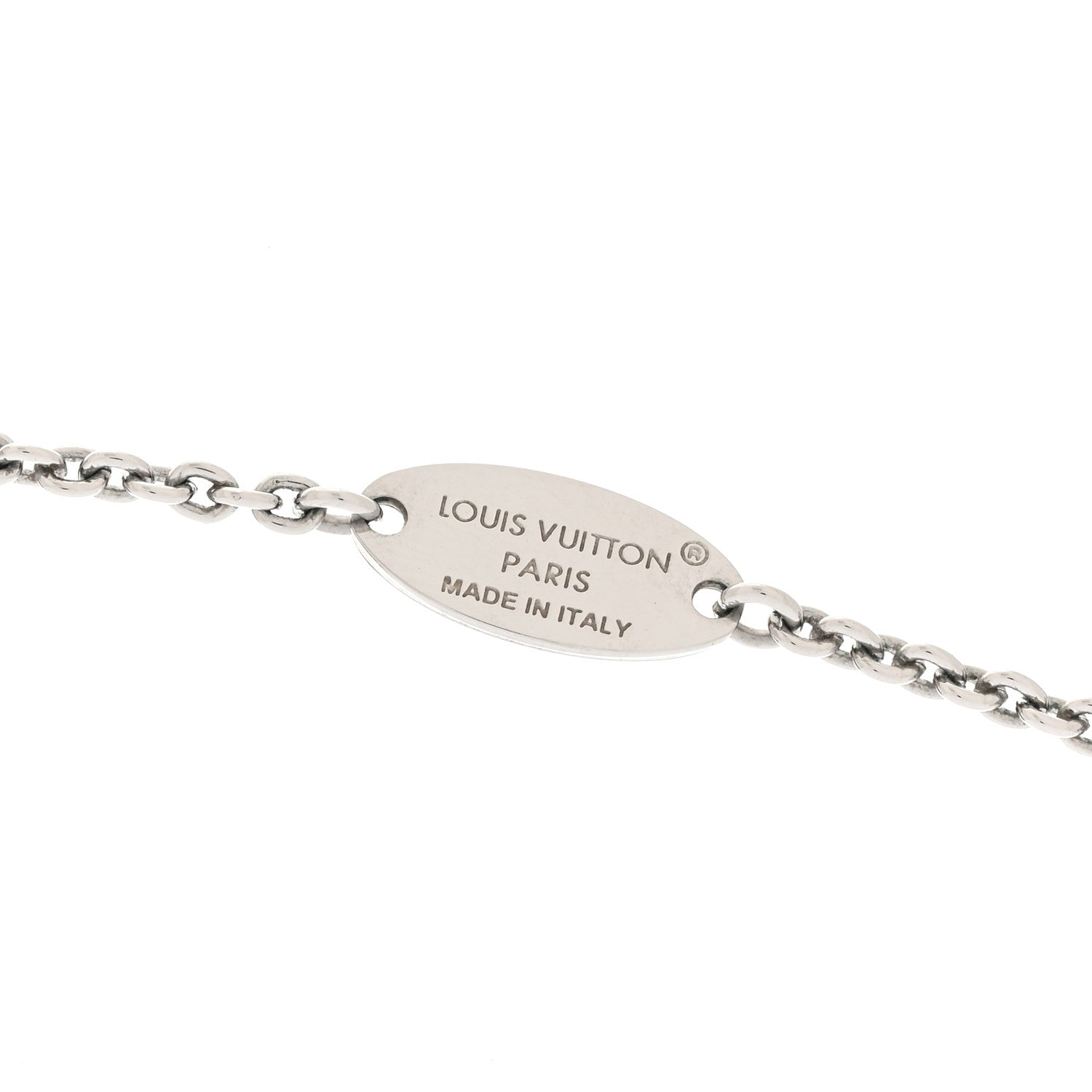 Louis Vuitton Metal Crystal LV Iconic Necklace Silver