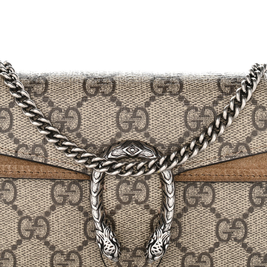 Gucci GG Supreme Monogram Super Mini Dionysus Shoulder Bag Taupe