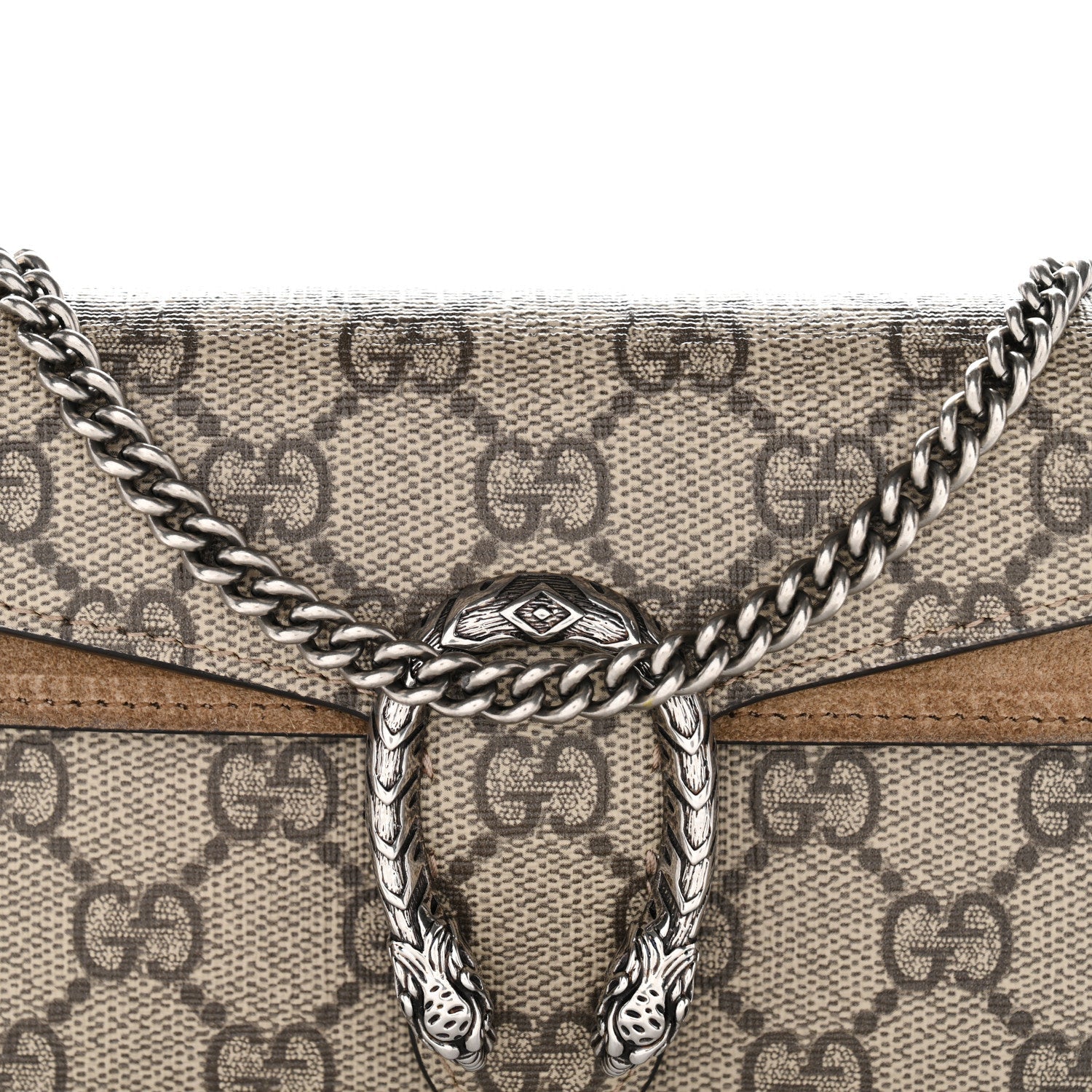 Gucci GG Supreme Monogram Super Mini Dionysus Shoulder Bag Taupe