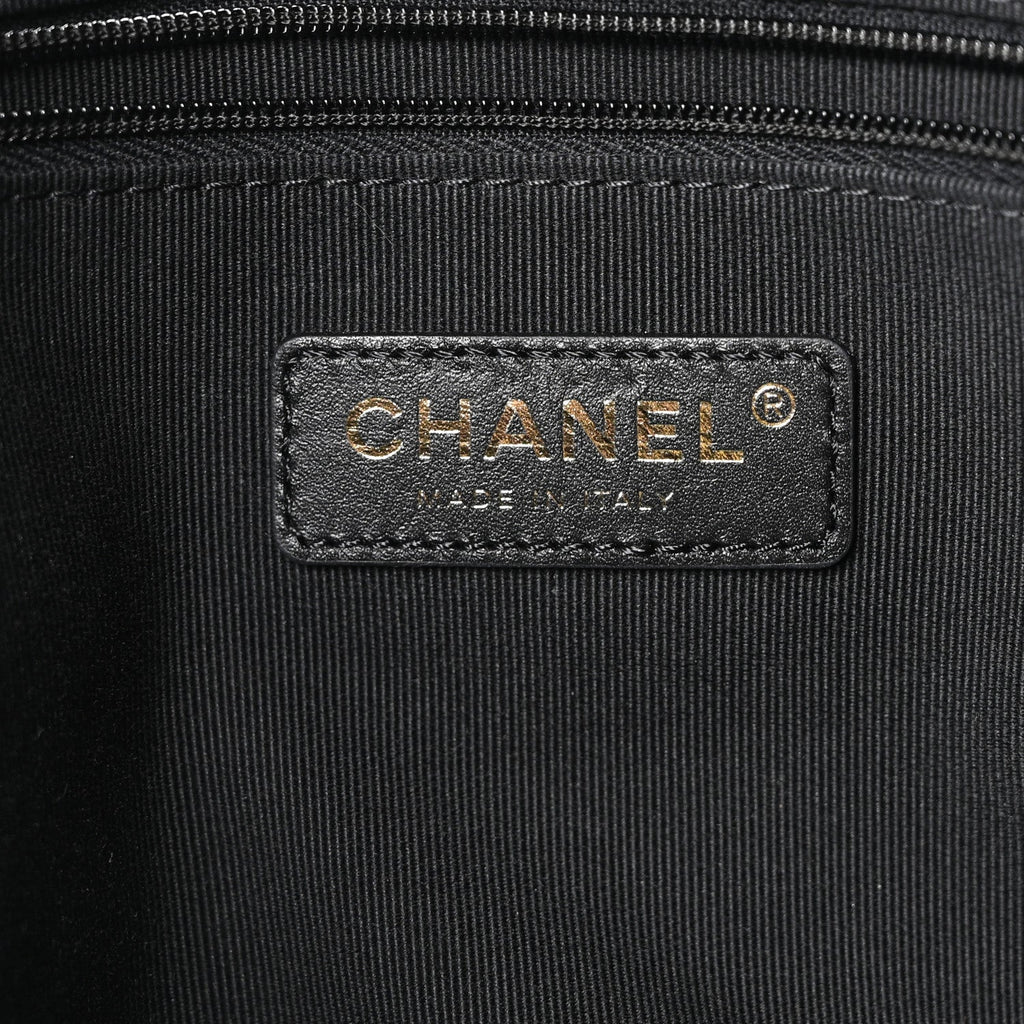 Chanel Suede Calfskin Shiny Lambskin Quilted Small Coco Base Shopping Bag Grey Black