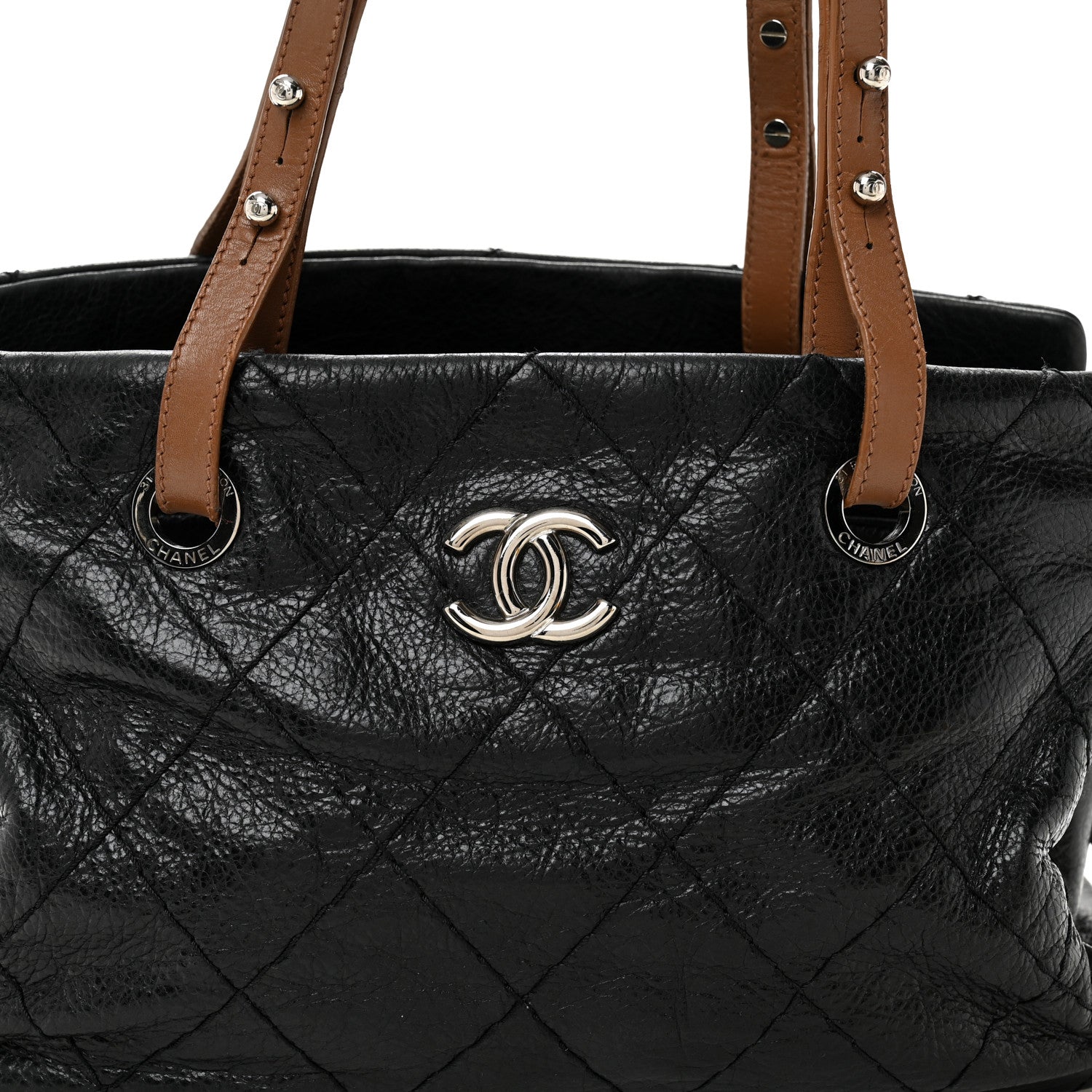 Chanel Glazed Calfskin On the Road Zip Tote Black