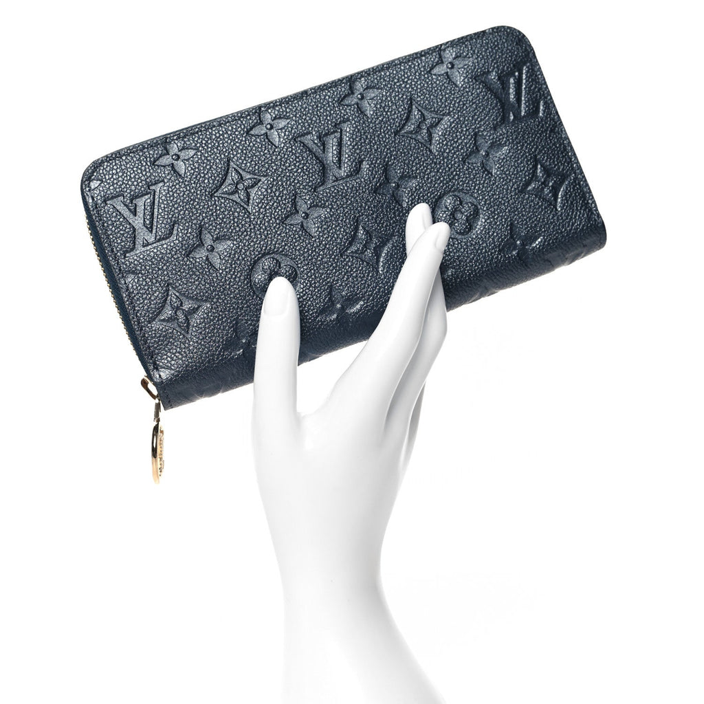 Louis Vuitton Metallic Empreinte Monogram Zippy Wallet Navy Blue