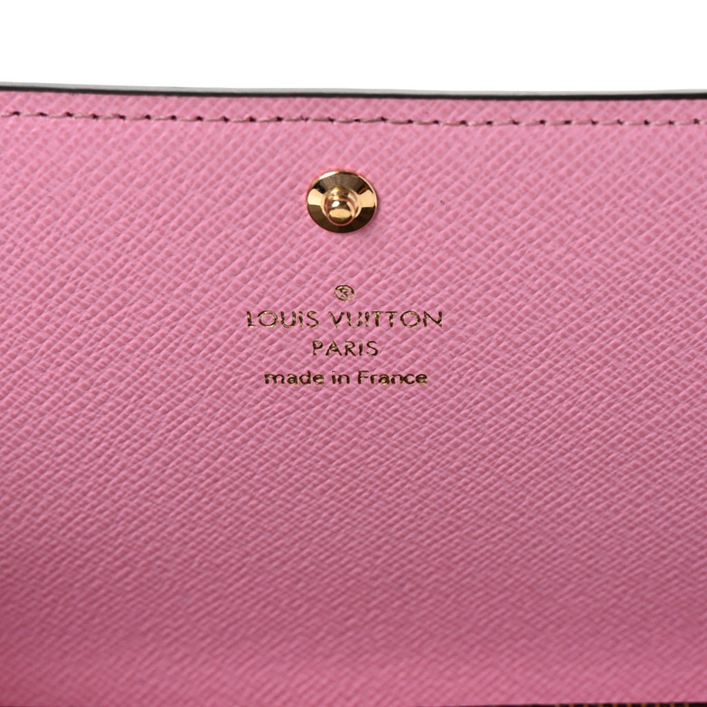 Louis Vuitton Damier Ebene 2023 Christmas Animation Ice Skating Sarah Wallet Pink