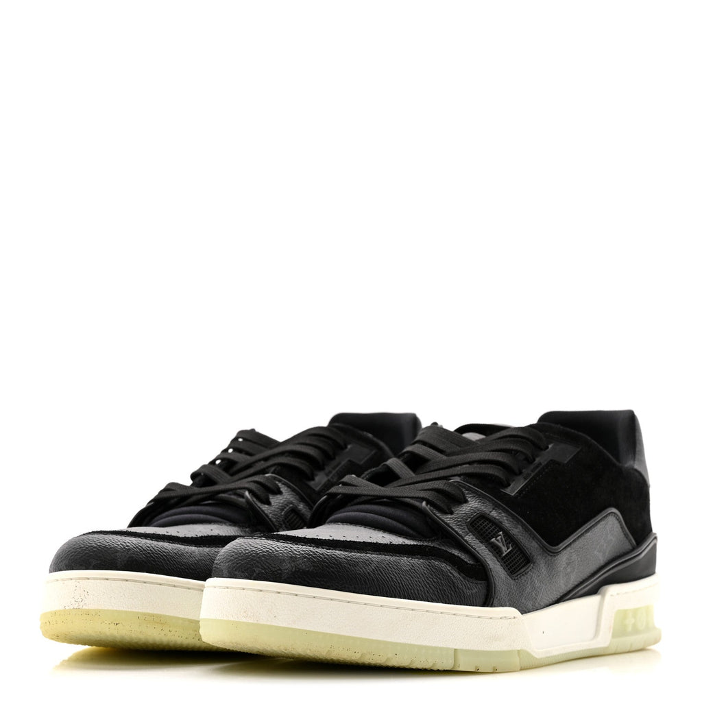 Louis Vuitton Monogram Eclipse Mens LV Trainer Sneakers 10 Black