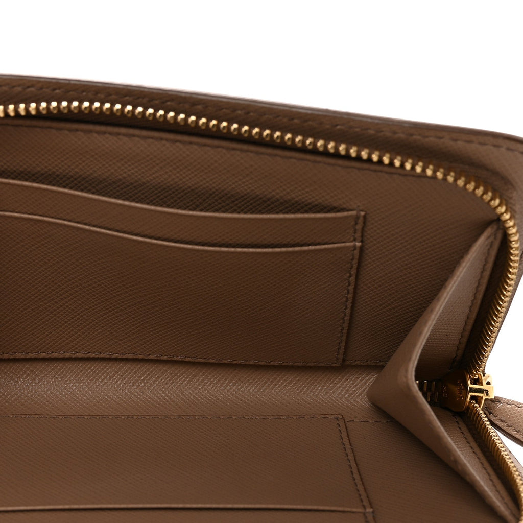 Prada Saffiano Chain Wallet Cammeo