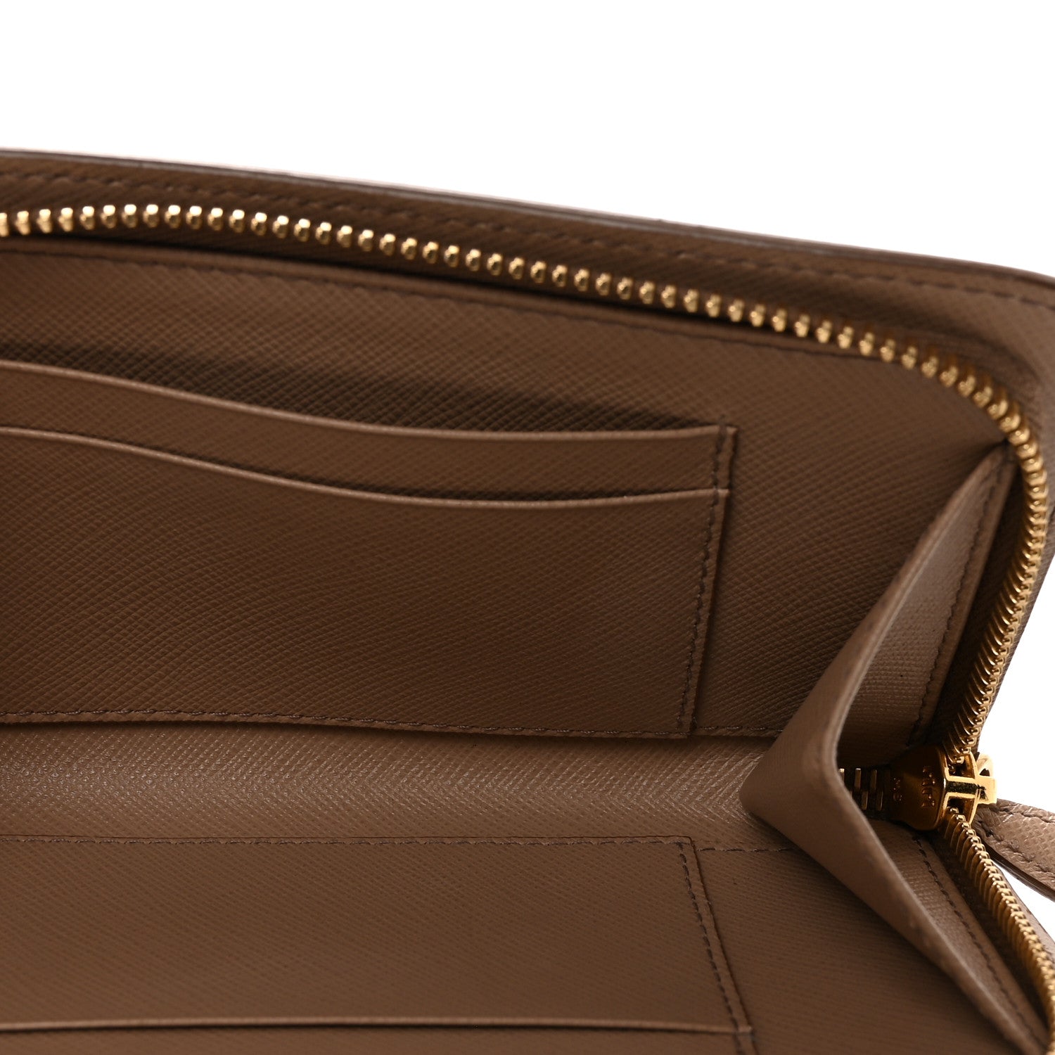 Prada Saffiano Chain Wallet Cammeo