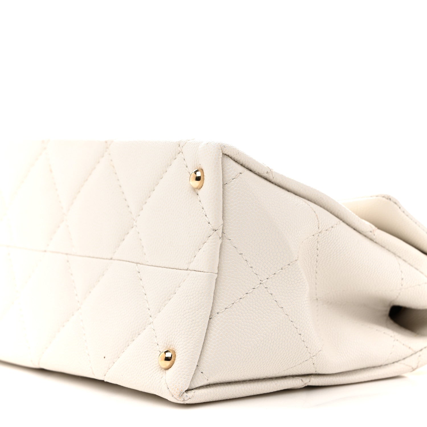 Chanel Caviar Quilted Mini Retro Twist Top Handle Flap White