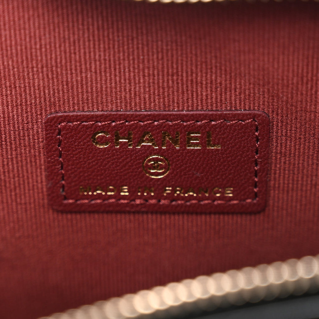 Chanel Lambskin Quilted CC In Love Heart Clutch With Chain Black