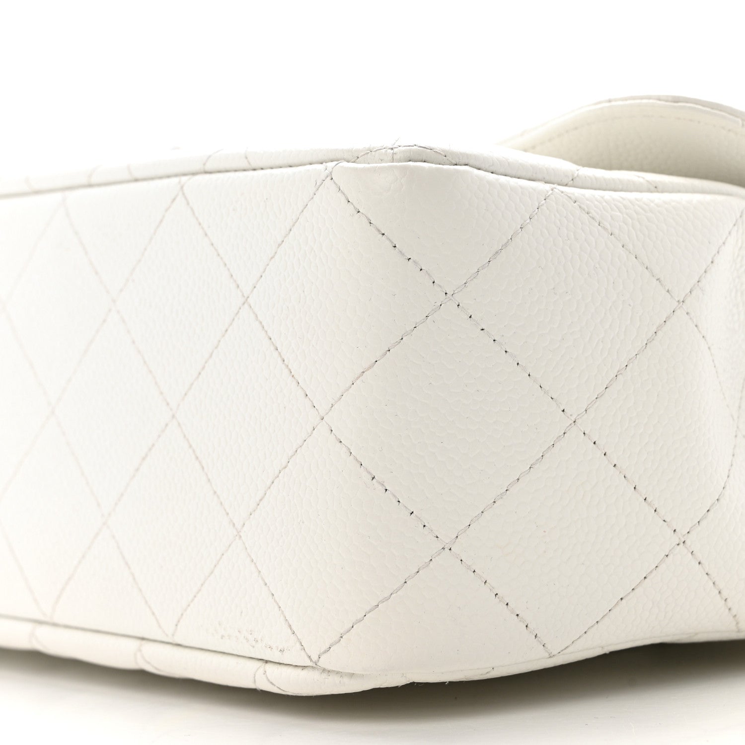 Chanel Caviar Quilted Jumbo Single Flap White