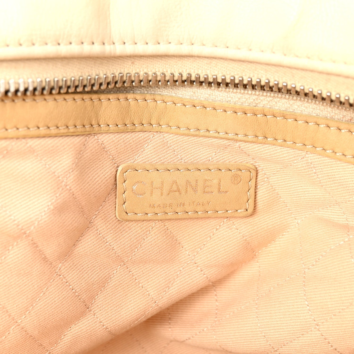 Chanel Calfskin Small CC Bowler White