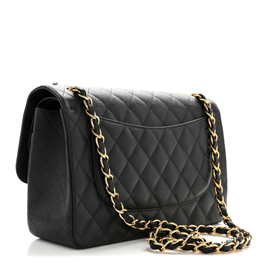 Chanel Caviar Quilted Jumbo Double Flap Black