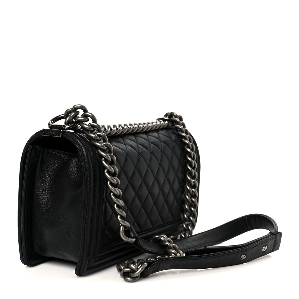 Chanel Calfskin Quilted Medium Boy Flap Black