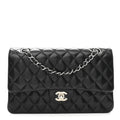 Chanel Lambskin Quilted Medium Double Flap Black