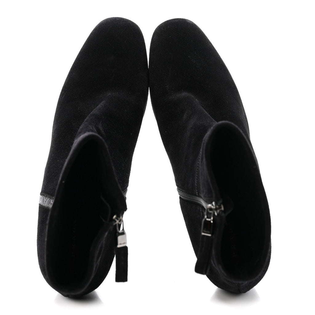 Prada Scamosciato Zip Boots 40 Black