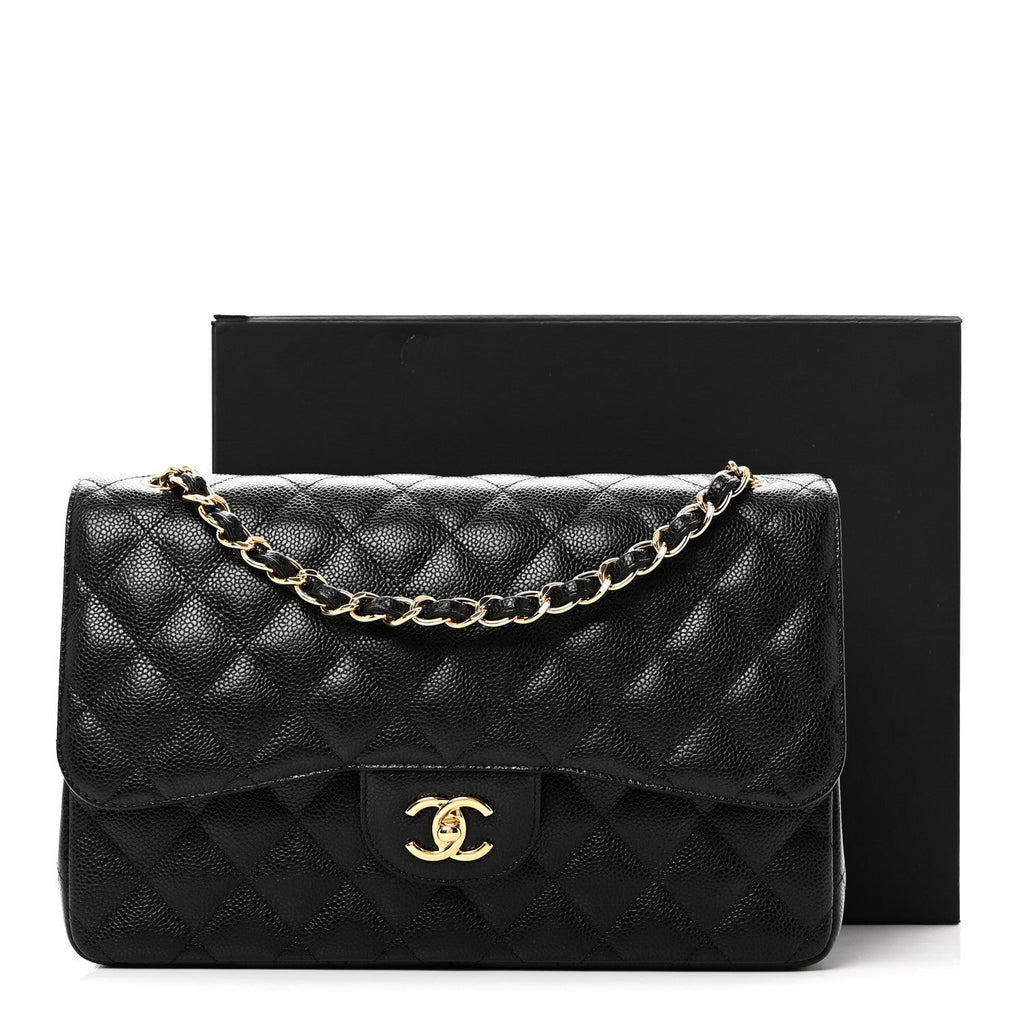 Chanel Caviar Quilted Jumbo Double Flap Black