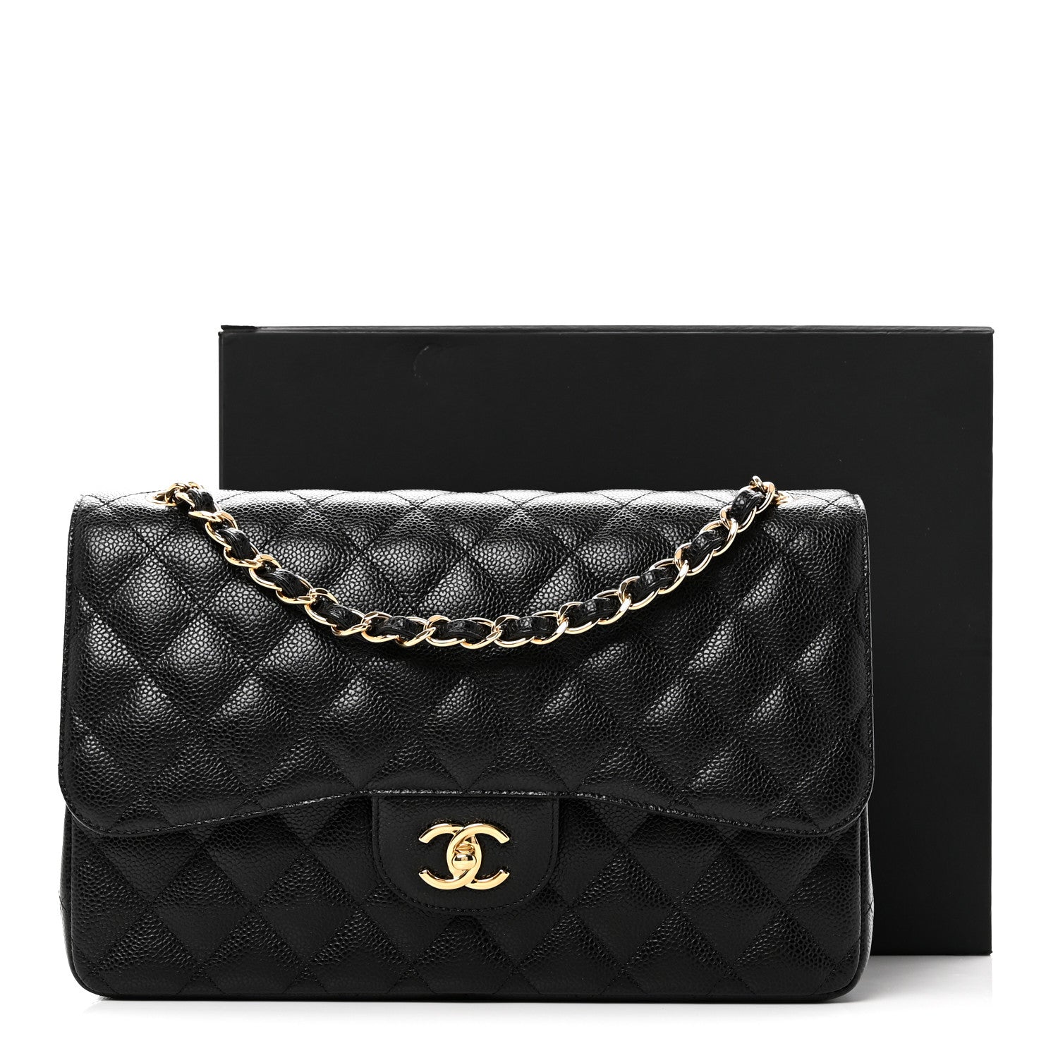 Chanel Caviar Quilted Jumbo Double Flap Black