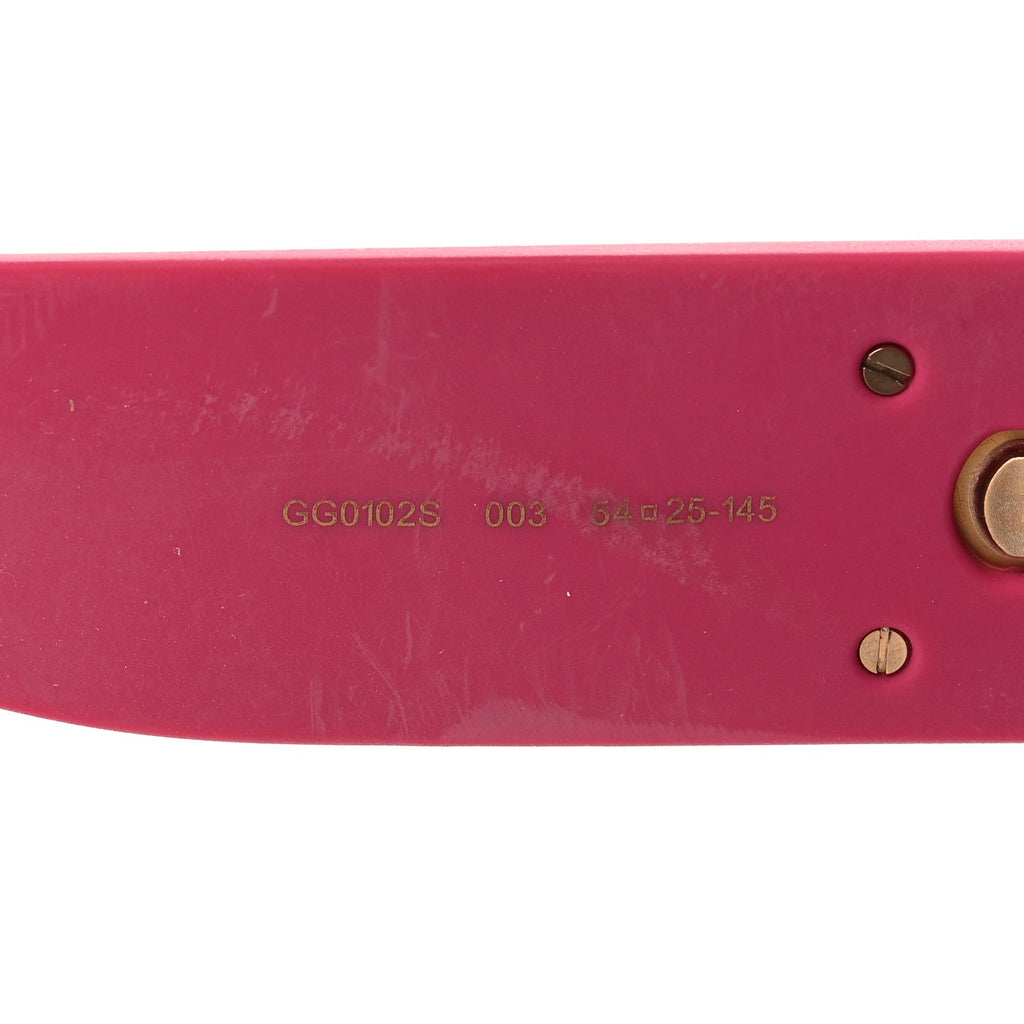 Gucci Square Frame GG0102S Sunglasses Glitter Pink Multi