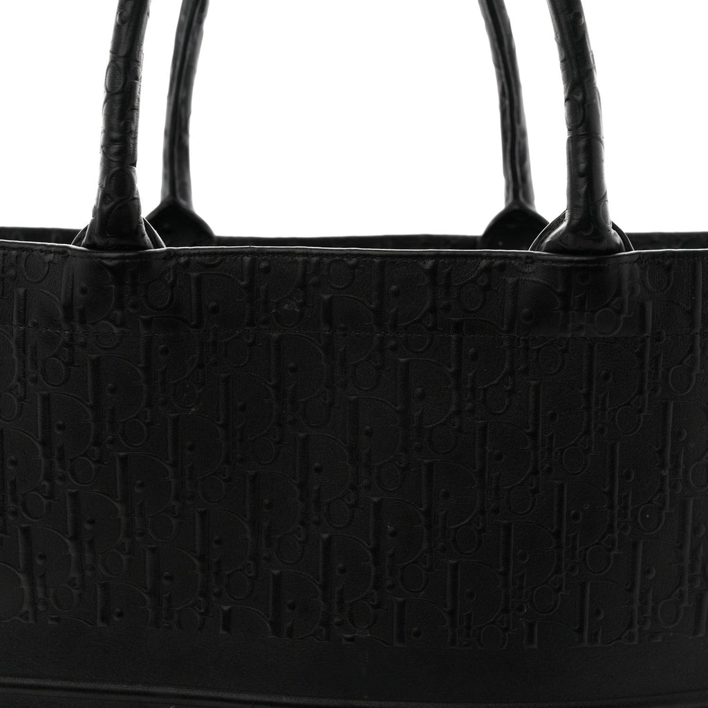 Christian Dior Oblique Calfskin Embossed Large Book Tote TBlack