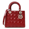 Christian Dior Patent Cannage Medium Lady Dior Red