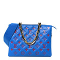 Louis Vuitton Lambskin Embossed Monogram Vuittamins Coussin PM Blue Red