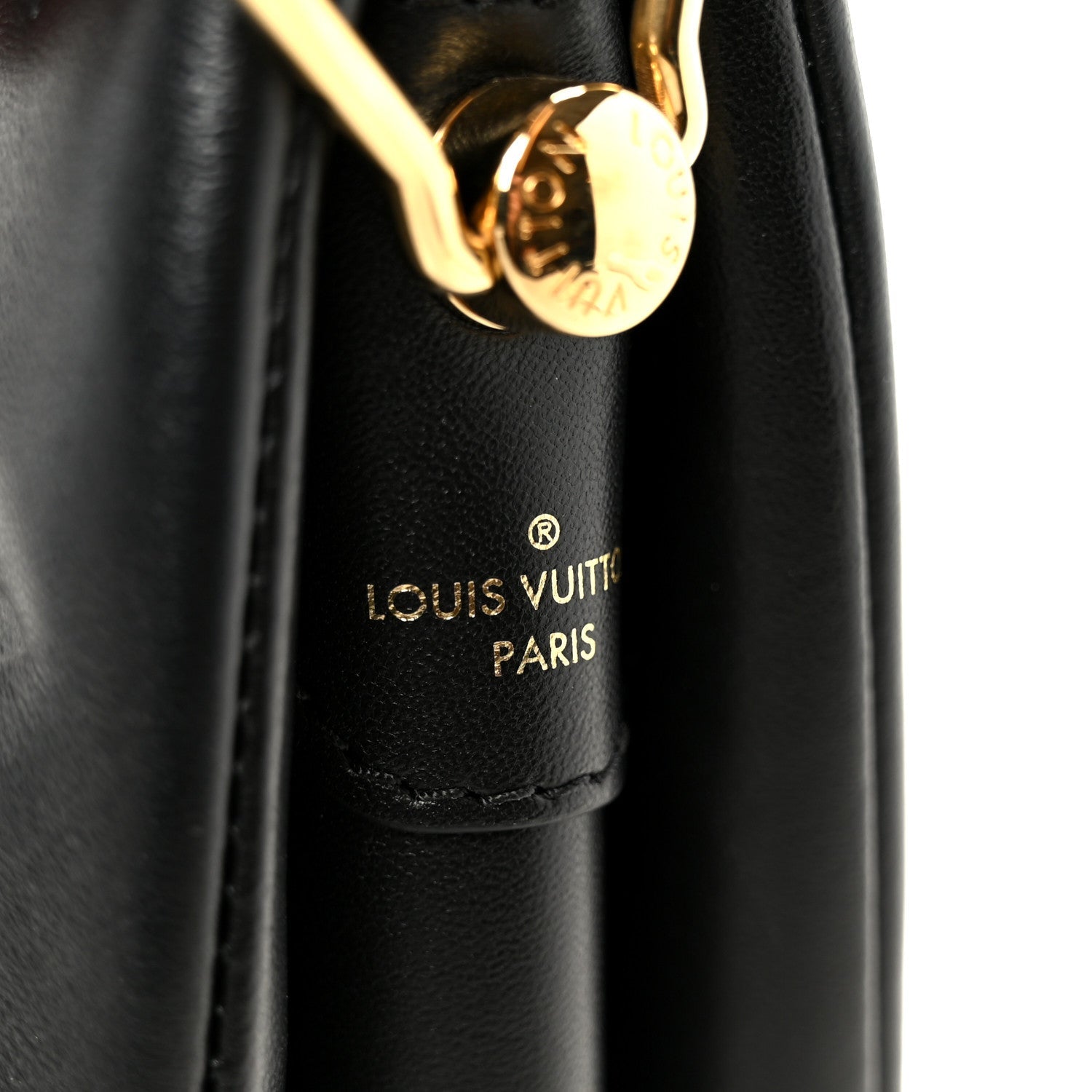 Louis Vuitton Lambskin Embossed Monogram Coussin PM Black