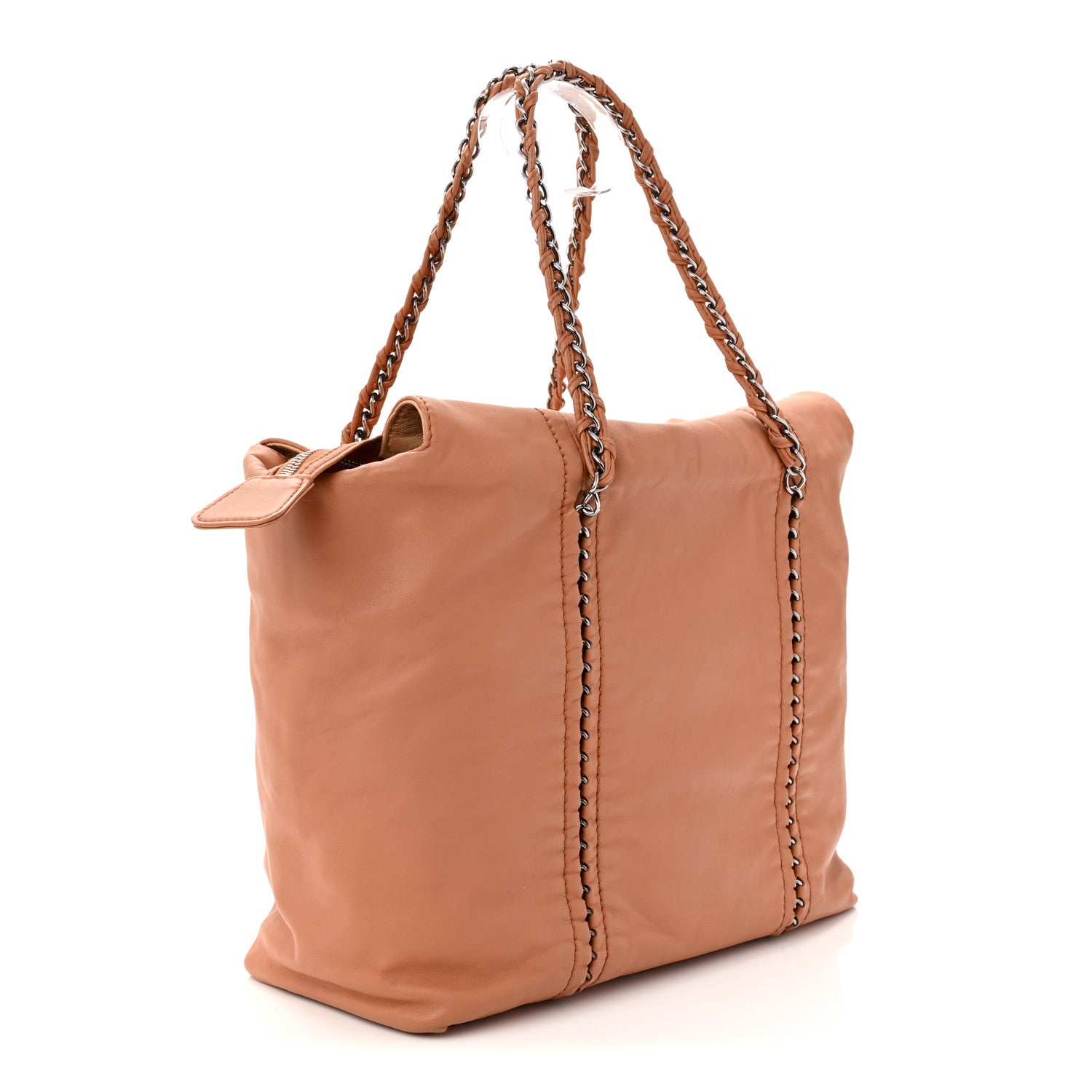 Chanel Smooth Calfskin Luxe Ligne Tote Dark Beige